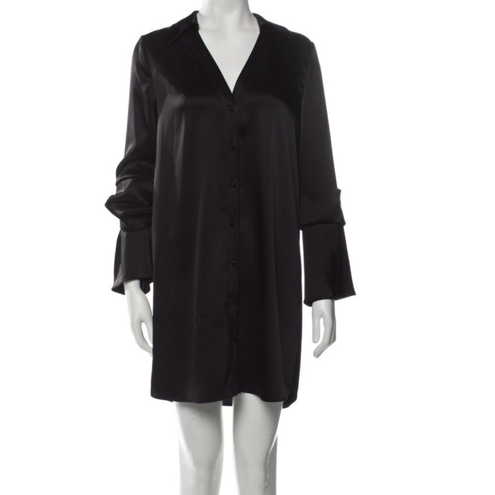 Alice + Olivia Black Satin Dress